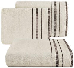  Koral pamut törölköző jacquard csíkos szegéllyel Bézs 30x50 cm (424233)