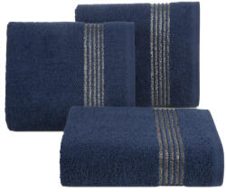  Lilla pamut törölköző keskeny fényes csíkokkal Gránátkék 30x50 cm (452980)