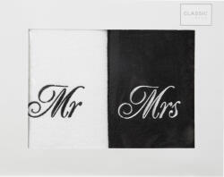  Mr és Mrs hímzett törölköző szett 2db 50x90 cm Fehér/fekete (386044)