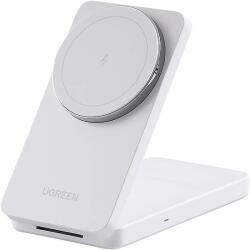 UGREEN W528 2 az 1-ben induktív töltő iPhone-hoz, AirPods, 20 W fehér