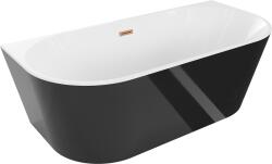 Mexen Oval 140x75 cm black/white/brushed copper (52671407575-65)