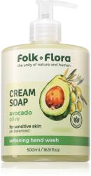 Folk & Flora Avocado & Olive săpun lichid pentru piele sensibila 500 ml