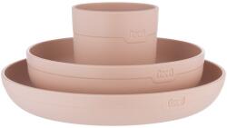 LOVI Tableware Set with Cup etetőszett Nude 3 db