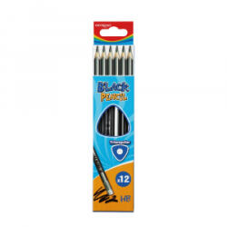 Keyroad Grafitceruza HB, radíros, háromszögletű 12 db/bliszter Black (KR971550) (KR971550)