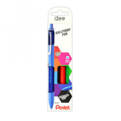 Pentel Golyóstoll nyomógombos 0, 35mm, iZee 4 db-os kék, piros, fekete, zöld (BX467-4) (BX467-4)