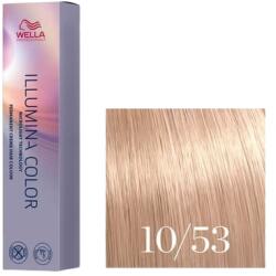 Wella Vopsea de par permanenta Illumina Color 10/53 blond deschis mahon auriu 60ml (WEIC10/53)