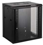 Manhattan Rackszekrény - 19" fali kivitel (12U, 635 (h) x 570 (w) x 450 (d) mm, Flatpack, Fekete) (711869) - pepita