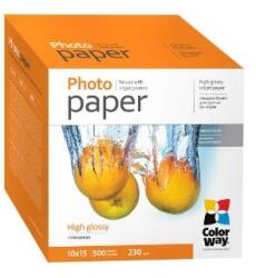 COLORWAY Fotópapír, magasfényű (high glossy), 230 g/m2, 10x15, 500 lap (PG2305004R) (PG2305004R) - megaplace
