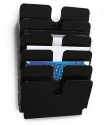 DURABLE Prospektustartó DURABLE Flexiplus A/4 fekvő fali 6 részes fekete (1700014061) - papir-bolt
