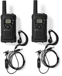 Nedis WLTK0610BK Walkie-Talkie készlet, 2 kézibeszélő 6 km-ig, 8 csatorna, 38 alcsatorna, 61 DCS kód, PTT/ VOX, LED lámp (WLTK0610BK) - pcx