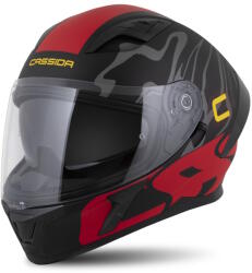 Cassida Motoros bukósisak Cassida Orbit Multivers matt fekete/piros/szürke/sárga, polikarbonát héj, tanúsítvány, napellenző, Pinlock® 70 fóliához előkészített L(59-60)