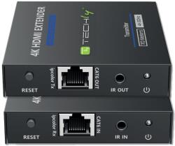 Techly IDATA EXT-565 audió/videó jeltovábbító AV adó- és vevőegység Fekete (364187) (364187)