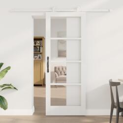 vidaXL Csúszóajtó hardver szettel 'ORKDAL'Fehér Tömör Fenyő és Üveg (3332076)