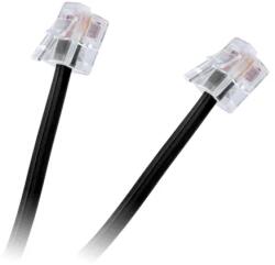 Lechpol RJ11 telefonkábel 6P4C - 6 m, fekete, dugó-dugó (69255)