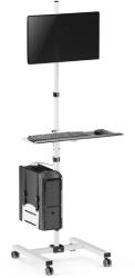 Maclean Mobil számítógép-állvány 17-32&apos; &apos; monitorhoz, kerekeken, 8 kg, fehér (88988)