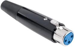 Lechpol XLR 3-pólusú női mikrofon aljzat kábelszereléshez, fekete CK3544 (74193)