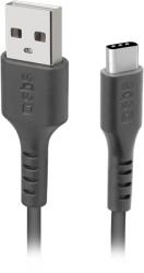 SBS USB-A apa - USB-C apa Adat- és töltőkábel 1m - Fekete (TECABLETYC1KPOS) (TECABLETYC1KPOS)