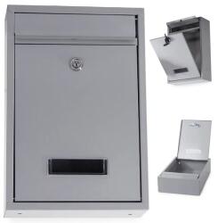  Rozsdamentes acél levélláda újság- és szórólaptartóval, szürke 21, 5×32×8, 5 cm (01475)