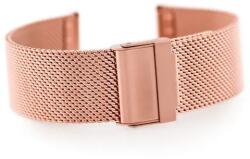 18 mm rózsaarany mesh fém óraszíj, állítható, biztonsági zárral (8056)