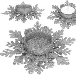  Fém mécsestartó ezüst ágmintás, 3 szintes, 12×10, 5×3, 5 cm (CA1056)