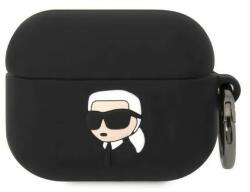 Apple Airpods Pro Karl Lagerfeld Szilikon Karl Head 3D fekete (KLAPRUNIKK)