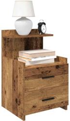 vidaXL 2 db-os 2 fiókos éjjeliszekrény régi fából 40 x 36, 5 x 62 cm (858647)