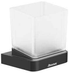 RAVAK 10° pohártartó TD 210.20BL, matt fekete, matt üveg X07P557 (X07P557)