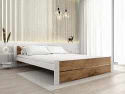 IKAROS DOUBLE ágy 180 x 200 cm, tölgy artisan/fehér Ágyrács: Ágyrács nélkül, Matrac: Deluxe 10 cm matrac
