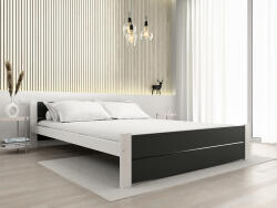 IKAROS DOUBLE ágy 180 x 200 cm, antracit/fehér Ágyrács: Léces ágyrács, Matrac: Deluxe 10 cm matrac