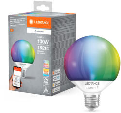 OSRAM LED izzó E27 14W = 100W 1521lm RGBW CCT fényerőszabályozható SMART+ WiFi Globe Ledvance (4099854194931)