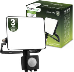 Lumileds LED Reflektor AZZLER 20W 2400lm 4000K IP44 Kültéri Halogén Lámpa Mozgásérzékelővel Fekete LUMILED (LUMNAS1575)