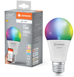 OSRAM LED izzó E27 9.5W = 75W 1055lm RGBW CCT fényerőszabályozható SMART+ Matter WiFi Classic Ledvance (4099854194849)