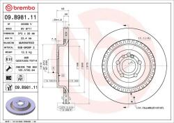 BREMBO féktárcsa BREMBO 09. B981.11 (09.B981.11)