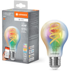 OSRAM LED izzó E27 4.8W = 40W 470lm RGBW CCT szabályozható fényerejű SMART+ WiFi izzószálas klasszikus Ledvance (4099854194986)