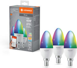 OSRAM LED izzó E14 gyertya 4.9W = 40W 470lm CCT RGB szabályozható fényerejű SMART+ WiFi gyertya Ledvance (4058075779075)