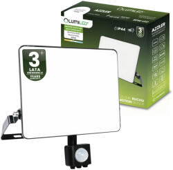 Lumileds LED Reflektor AZZLER 50W 6000lm 4000K IP44 Kültéri Halogén Lámpa Mozgásérzékelővel Fekete LUMILED (LUMNAS1585)