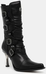 New Rock bőr csizma fekete, tűsarkú, M-9373-S2 - fekete Női 40