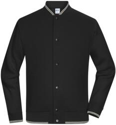 James & Nicholson (Daiber) Kétszínű College pulóver - Fekete / fekete | 2XS (8044-1782974309)