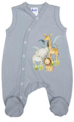  Ujjatlan vékony pamut rugdalózó Szafaris mintával (68)