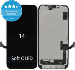 Apple iPhone 14 - LCD Kijelző + Érintőüveg + Keret Soft OLED FixPremium JCID