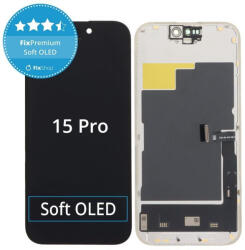 Apple iPhone 15 Pro - LCD Kijelző + Érintőüveg + Keret Soft OLED FixPremium JCID