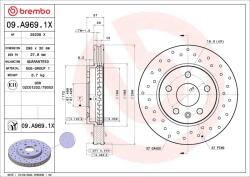 BREMBO féktárcsa BREMBO 09. A969.1X (09.A969.1X)