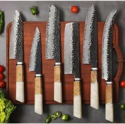 HARAHU AI-37363 damaszk konyhakés készlet - Fehér KP37363