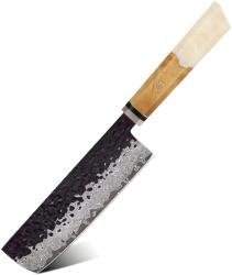 HARAHU Cuțit de bucătărie damasc AI-37360 - Nakiri / Alb KP37360