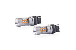 AMiO LED izzó pár CANBUS 24SMD 3030 T20 7440 W21W Narancssárga 12V/24V (02578)