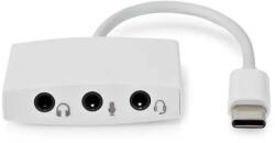 Nedis Adaptor USB-C tata - 3x audio 3.5mm mama, 0.1m, alb, box, Nedis (CCGB65900WT01)