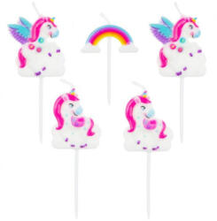 Javoli Unikornis Rainbow tortagyertya, gyertya szett 5 db-os (MLG107500)