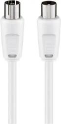 Goobay Cablu antena coaxia tata - coaxial mama alb 1.5m, Goobay (CX-S-1.5-GBAY)