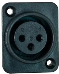  Mufa XLR mama 3 pini pe panou, negru (XLR-3FBK/PANEL-GBC)