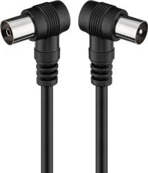 Goobay Cablu coaxial Goobay tata-mama 2.5 m negru conector cotit, Goobay (CX-B-2.5-GBAY)